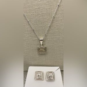 🚫SOLD🚫 Greek Key set necklace and earrings